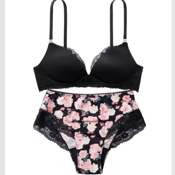 Victorias Secret Supersoft Body Maternity SET Nursing Wireless bra & Shortie New - Picture 2 of 12